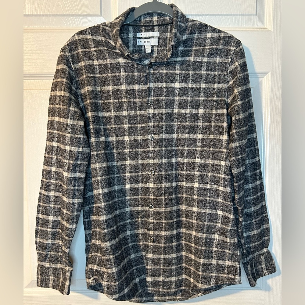 Calibrate - slim fit Gray Casual Button Down Shirt